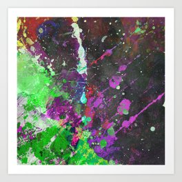 Breakthrough - Multi Coloured Abstract Textured Painting Art Print | Abstract, Collage, Painting, Mixed Media 