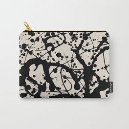 Cheers to Pollock Carry-All Pouch | Splash, Abstract, Pop Surrealism, Ink, Painting, Pattern, Spill, Digital, Black, Pollock 