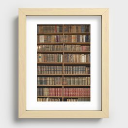 Old bookshelf Recessed Framed Print