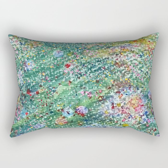 colorful flower filed Rectangular Pillow