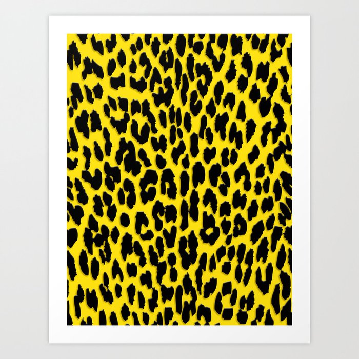 Bright Yellow u0026 Black Leopard Print Art Print by Aloke Design | Society6