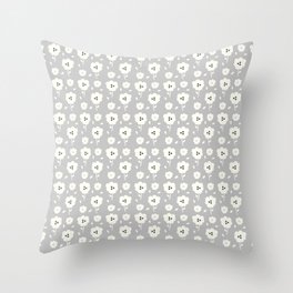 Light grey Floral Pattern Throw Pillow