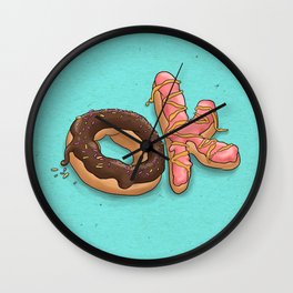 OK Doughnuts Wall Clock