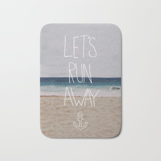 Let's Run Away | Sandy Beach, Hawaii Bath Mat