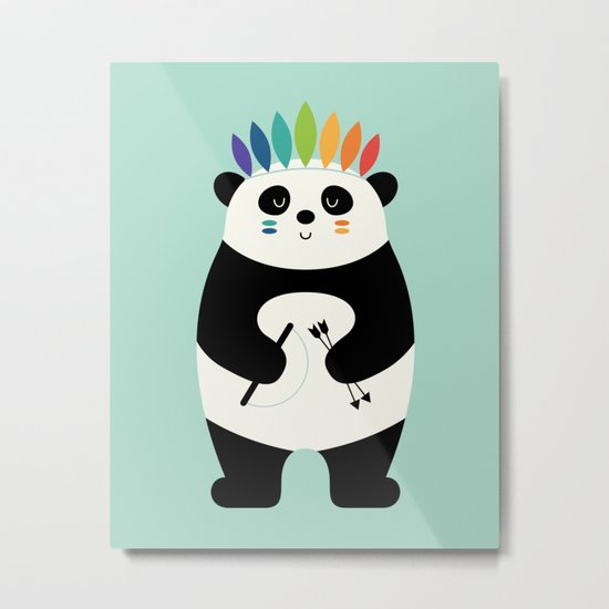 Be Brave Panda Metal Print
