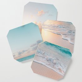 Beautiful tropical turquoise sandy beach photo Coaster