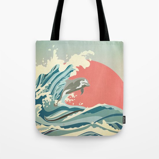 dolphin happiness Tote Bag