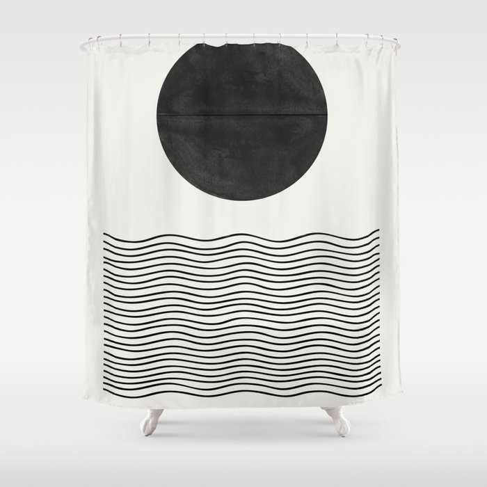 Modern Waves Shower Curtain