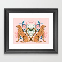 Cheetah Symmetry Framed Art Print
