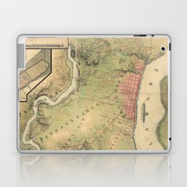18th Century Philadelphia Map Laptop Skin
