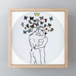 Embroidery art "Butterfly" printed/ Gay art Framed Mini Art Print
