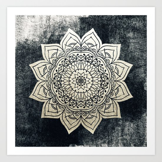 DEEP GOLD MANDALA Art Print