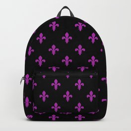 Fleur-de-Lis (Purple & Black Pattern) Backpack