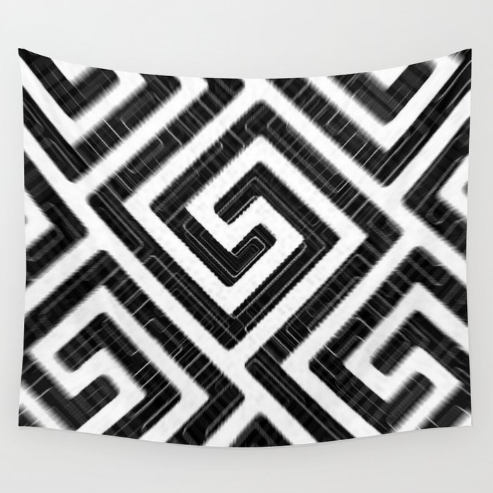 Modern Abstract Greek Pattern Wall Tapestry