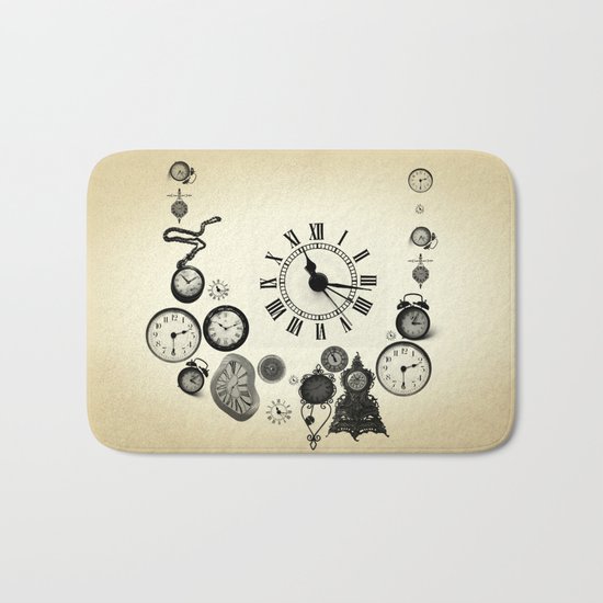 vintage clocks Bath Mat