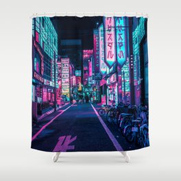 A Neon Wonderland called Tokyo Shower Curtain