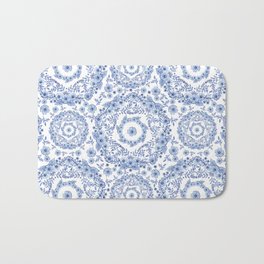 Blue Rhapsody Toile Floral Bath Mat | Oldfashioned, Designconfections, Other, Floral, Classic, Watercolordesign, Toile, Flowers, Watercolor, Textiledesign 