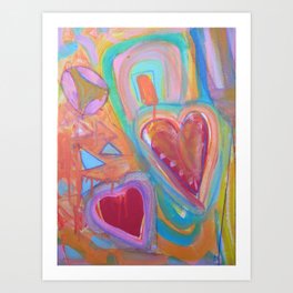 Two Hearts Art Print