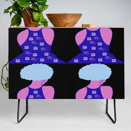 Woman At The Meadow Vintage Dark Style Pattern 40 Credenza