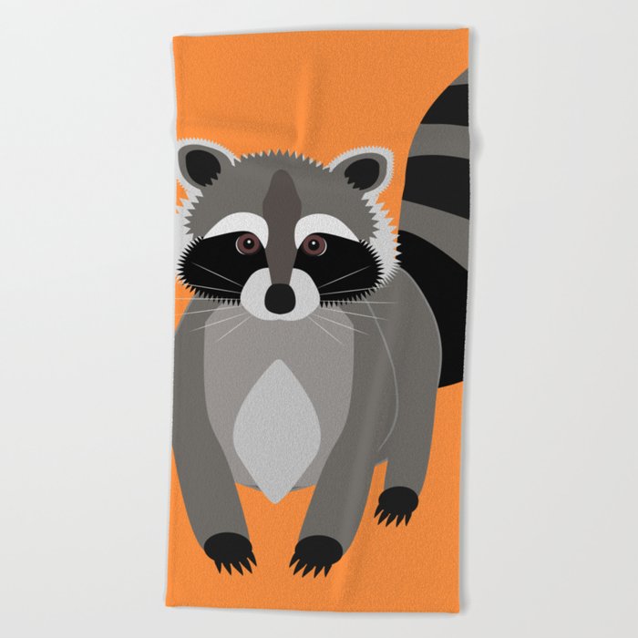 Raccoon Mischief Beach Towel