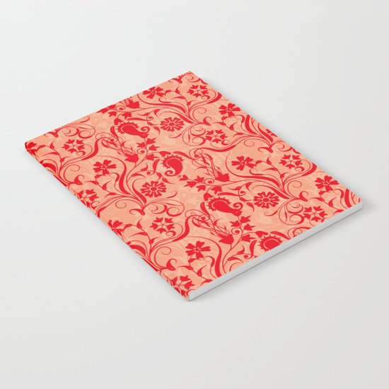 motif red flower 5 Notebook