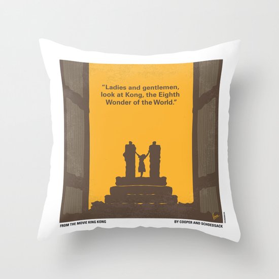 No133 My KING KONG minimal movie poster Throw Pillow