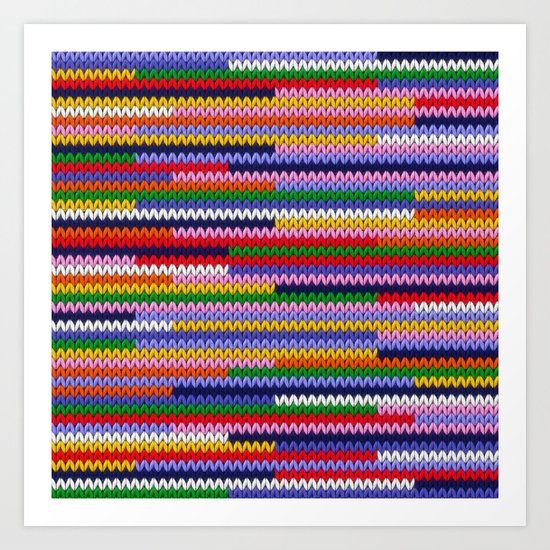 Knitted random lines Art Print