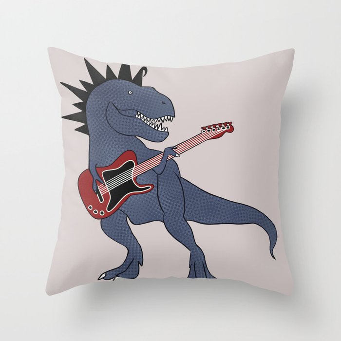 He-Rex Electric Guitar Throw Pillow