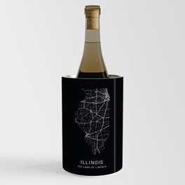 Illinois State Road Map Wine Chiller
