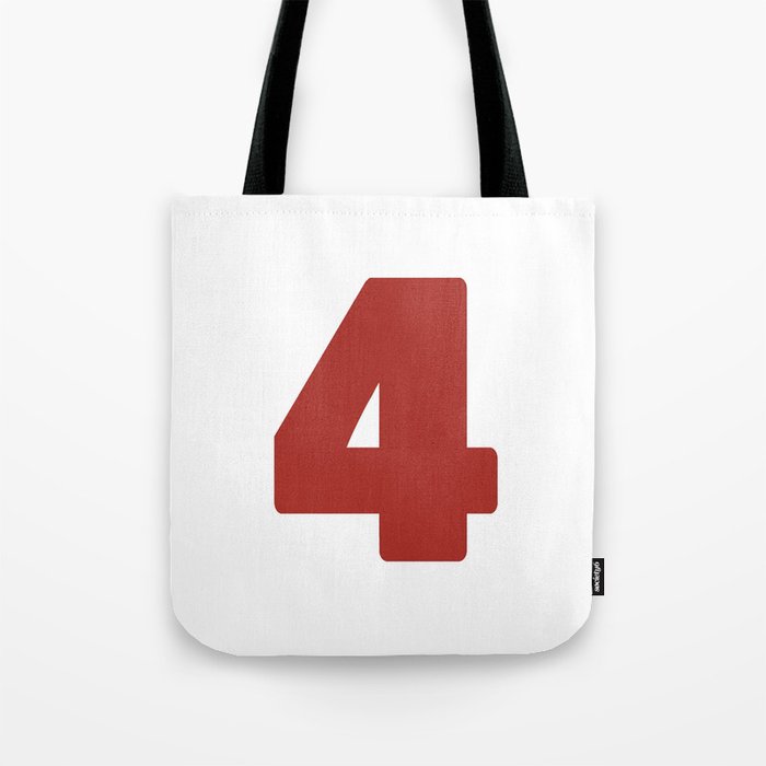 4 (Maroon & White Number) Tote Bag