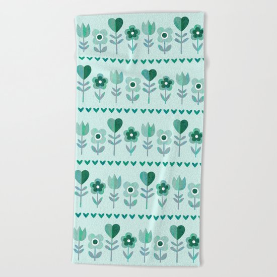 LOVE GARDEN - SEAFOAM Beach Towel