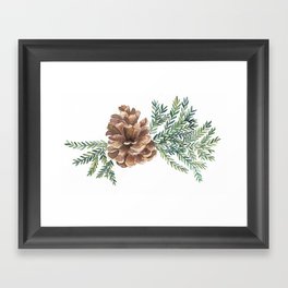 Pinecones and Pine Branch Framed Art Print