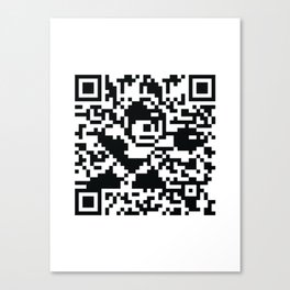 Mega Man QR Code 8-Bit Art Canvas Print