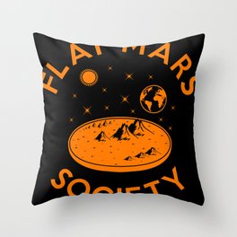 Flat mars society Throw Pillow