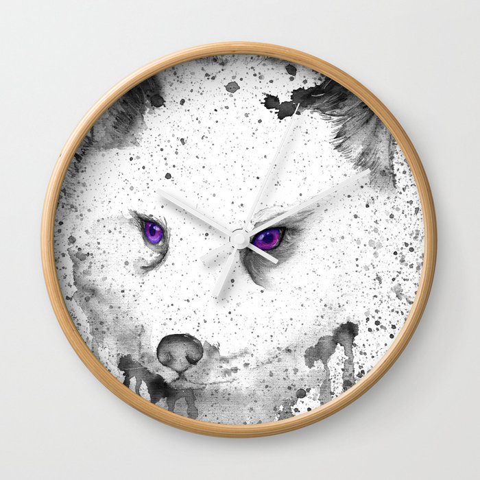 black and white : Fox Wall Clock