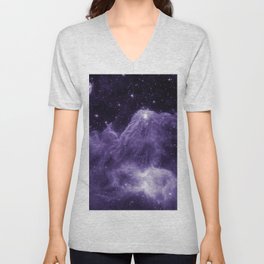 Cassiopeia Constellation Mountains of Creation Galaxy Space Ultraviolet V Neck T Shirt