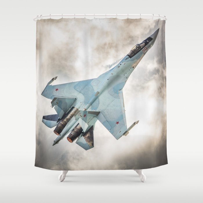 Russian Sukhoi Su-35 Flanker 2 Shower Curtain