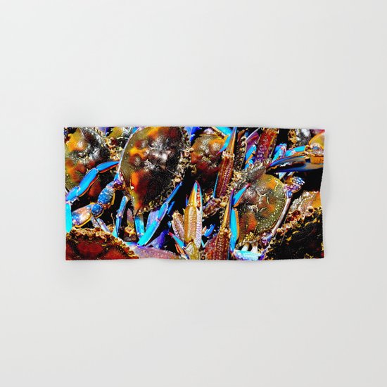 bright Blue swimmer crabs, Whyalla, South Australia Hand & Bath Towel
