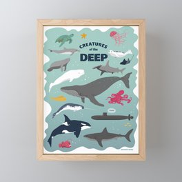 Creatures of the Deep Framed Mini Art Print