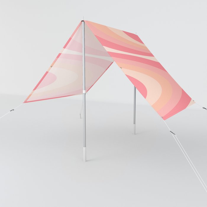 Fab Waves Retro Abstract Pattern in Pink and Blush Sun Shade