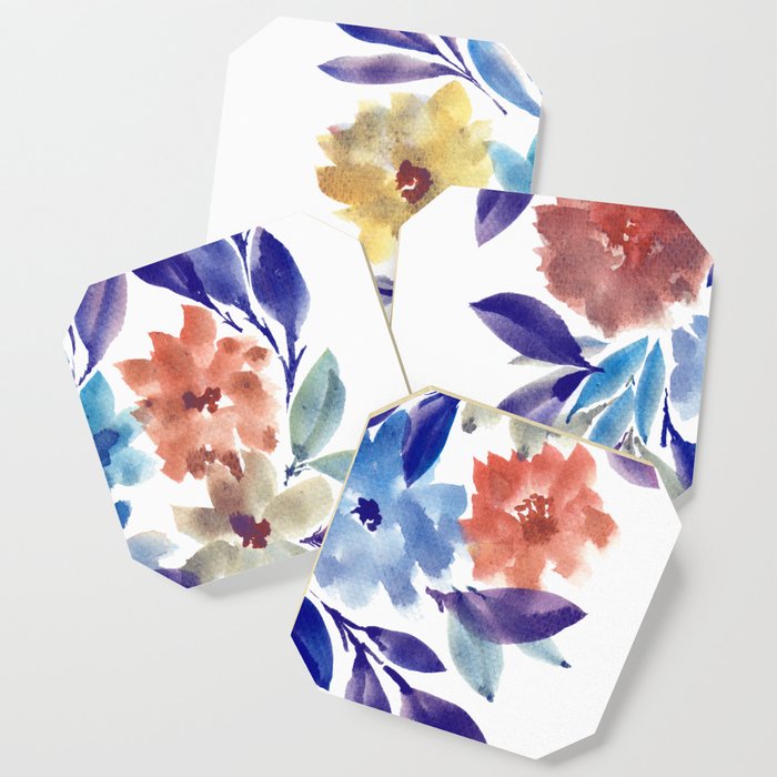 hand painted flowers_3c Coaster