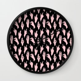 pink n black swipes Wall Clock