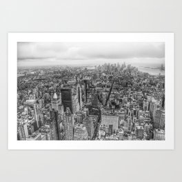 New York Manhattan buildings black and white photography Art Print