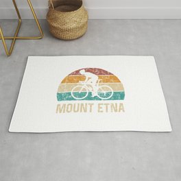 Mount Etna Cycling Climb TShirt Retro Cycling Shirt Vintage Cyclist Gift Idea  Rug