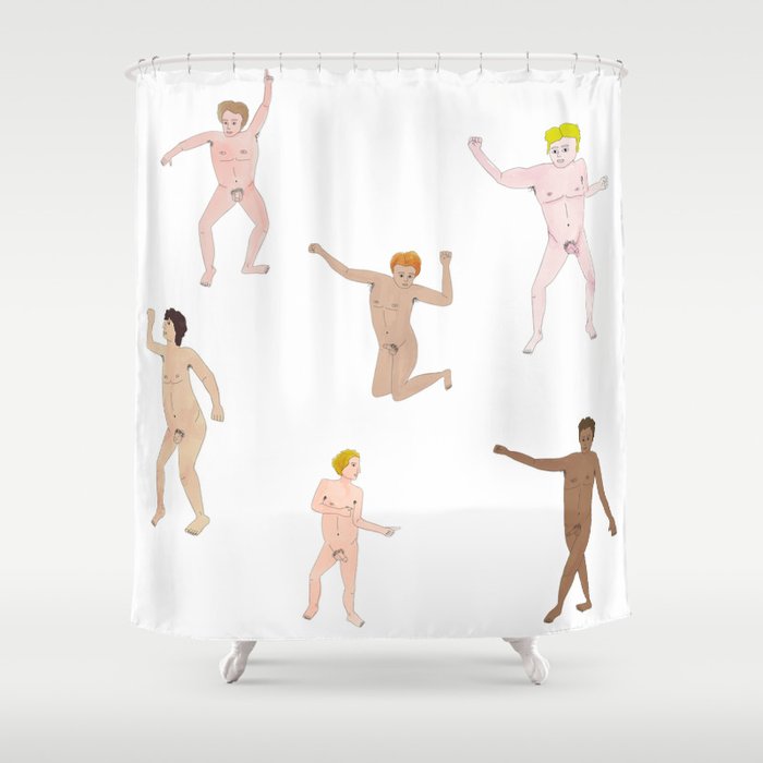Naked men dancing Shower Curtain