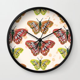 Butterfly Summer Pattern Wall Clock