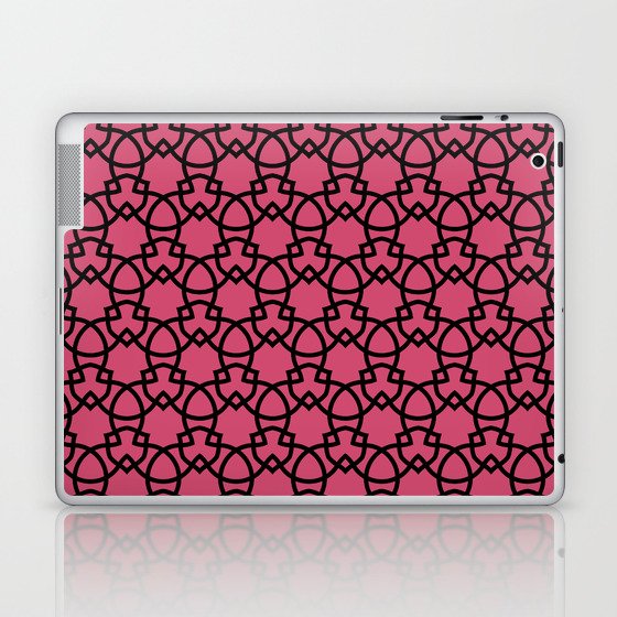 Black and Pink Tessellation Line Pattern 28 Pairs DE 2022 Popular Color Pink Punch DE5048 Laptop & iPad Skin