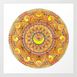 Sacral Chakra Healing Mandala - Svadhisthana - Watercolor Art Print