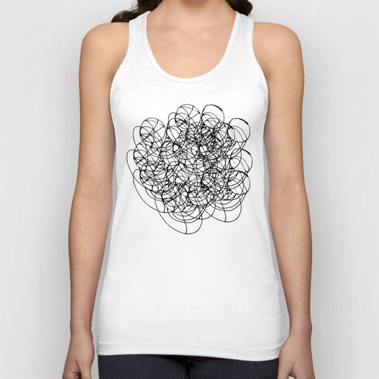 Black Circle Lines on Pink Unisex Tank Top