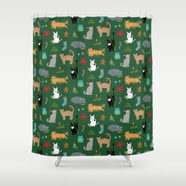 Christmas Cats Shower Curtain